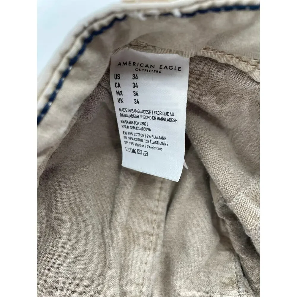 American Eagle Outfitters Chino Shorts Men’s 34 Khaki Next Level Stretch